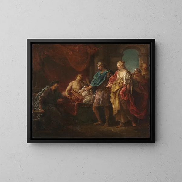 Studie für Antiochus und Stratonice - Pompeo Batoni — gerahmtes Bild an der Wand