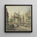 Porte de l'écluse près d'une église, à gauche une dame voilée, un officier et une dame avec un garçon - Johannes Huibert Prins — gerahmtes Bild an der Wand