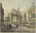 Porte de l'écluse près d'une église, à gauche une dame voilée, un officier et une dame avec un garçon - Johannes Huibert Prins — Ansicht des Kunstwerks