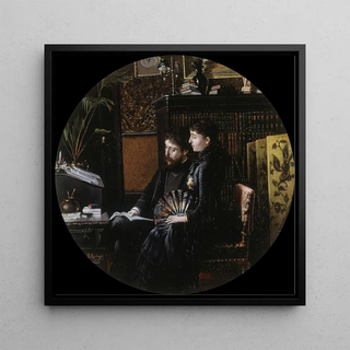 Portrait d'Alphonse Daudet 1840-1897 et son épouse née Julie Allard 1844-1940 dans leur cabinet de travail - Louis Montgut