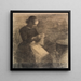Portrait von Ida Hammershi mit Näharbeiten - Vilhelm Hammershi — gerahmtes Bild an der Wand
