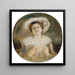 Portrait einer Dame mit weißem Hut - Franz von Lenbach — gerahmtes Bild an der Wand