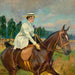 Portrait einer amazoneschen Frau, Maria Zandbang - Wojciech Kossak — in einem Innenraum präsentiert