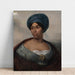 Reproduktion des Gemäldes Portrait einer Frau mit blauem Turban - Eugène Delacroix