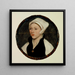 Portrait einer jungen Frau mit weißem Haarschmuck - Hans Holbein der Jüngere — Wandpräsentation des Kunstwerks