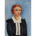 Reproduktion des Gemäldes Portrait einer Frau auf blauem Hintergrund - Moïse Kisling