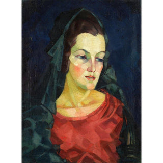 Portrait de femme Ludmilla Allik - Konrad Mägi | Reproduction Tableau Décoration murale affiche copie