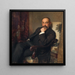 Porträt des Schafwollherstellers Emil Schwarz 1863-1939 in einem Sessel - John Quincy Adams — gerahmtes Bild an der Wand