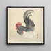 Poule et coq - Ohara Koson — gerahmtes Bild an der Wand