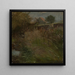 Prairie im Hintergrund mit einem Bauernhaus - Hans Thoma — gerahmtes Bild an der Wand