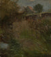 Prairie im Hintergrund mit einem Bauernhaus - Hans Thoma — Ansicht des Kunstwerks
