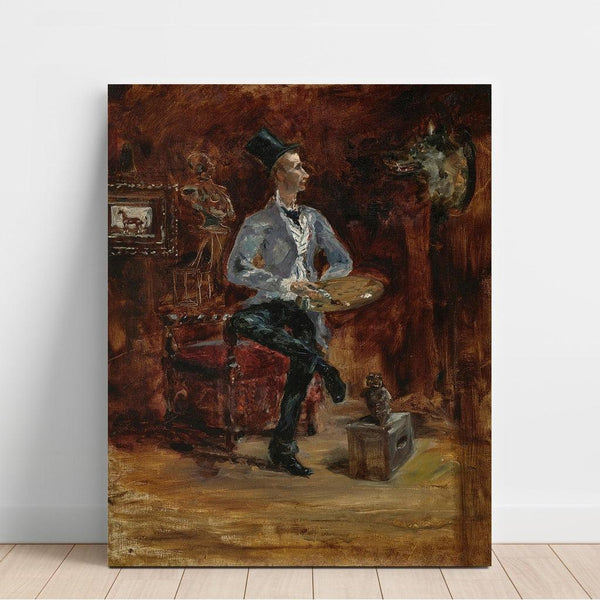 Reproduktion des Gemäldes Princeteau im Atelier - Henri de Toulouse-Lautrec