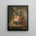 Vase de fleurs et pis de mas dans une niche - Rachel Ruysch — gerahmtes Bild an der Wand