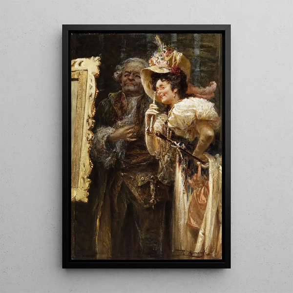 Malerei im Atelier des Künstlers - Raffaello Armenise — gerahmtes Bild an der Wand