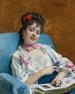Aline, Familienalbum von Raimundo de Madrazo — sitzende Frau mit Fotoalbum