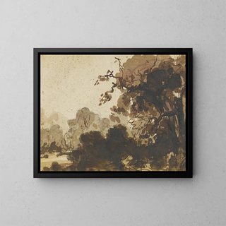 Ramsay Richard Reinagle - Study of a wooded landscape with trees.webp