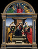 Die Jungfrau mit Kind auf dem Thron mit Heiligen - Raphael — Ansicht des Kunstwerks