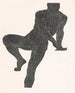Anatomische Studie der Muskeln der Brust, des Bauches und der Beine eines Mannes in Silhouette - Reijer Stolk — Ansicht des Kunstwerks