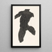 Anatomische Studie der Muskeln des Halses, des Bauches und des Oberschenkels eines Mannes in Silhouette - Reijer Stolk — gerahmtes Bild an der Wand