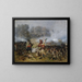 Kampf der Infanterie im Pulverdampf - Reinhold Braun — gerahmtes Bild an der Wand