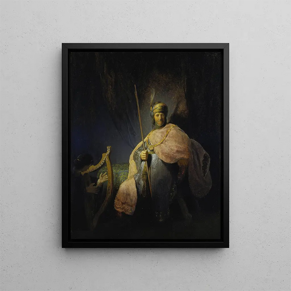 Rembrandt van Rijn - David Playing the Harp in front of Saul.webp