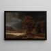 Landschaft mit der Parabel vom barmherzigen Samariter - Rembrandt van Rijn — gerahmtes Bild an der Wand