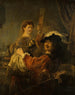 Rembrandt und Saskia in der Szene des verlorenen Sohnes - Rembrandt van Rijn — Ansicht des Kunstwerks