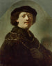Selbstporträt mit schwarzem Hut - Rembrandt van Rijn — Ansicht des Kunstwerks