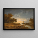Hollandisches Flusslandschaft-Gemälde bei Abendlicht - Remigius Adrianus van Haanen — gerahmtes Bild an der Wand