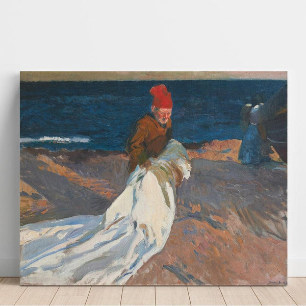 Reproduktion des Gemäldes Rentrant la voile, plage de Valence - Joaquín Sorolla