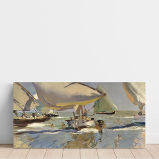 Reproduction Barques sur la plage - Joaquín Sorolla
