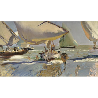 Reproduction Barques sur la plage - Joaquín Sorolla