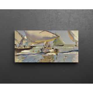 Reproduction Barques sur la plage - Joaquín Sorolla
