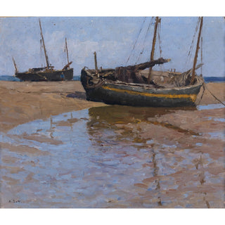 Reproduction Bateaux de pêche à marée basse - Alfred Zoff