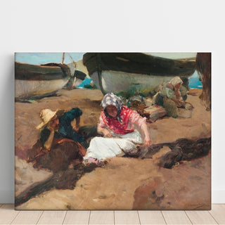 Reproduction Componiendo la Red - Joaquín Sorolla