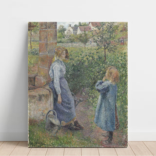 Reproduction Femme et enfant au puits - Camille Pissarro
