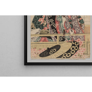 Reproduction Femmes de Yoshiwara regardant dans la rue au printemps - Kitagawa Utamaro