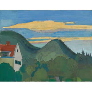 Reproduction Haus in Waldlandschaft - Karl Wiener