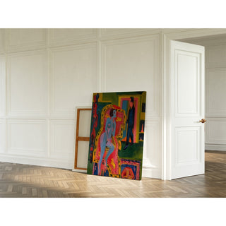 Reproduction Intérieur avec femme nue et homme - Ernst Ludwig Kirchner