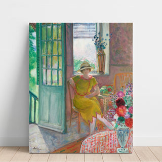 Reproduction Jeune femme dans un intérieur fleuri - Henri Lebasque