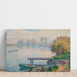 Reproduction L'étang de Saint-Pierre, pêcheur et barques - Henri Lebasque