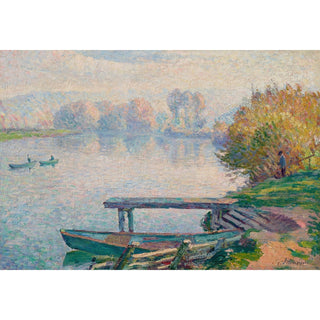 Reproduction L'étang de Saint-Pierre, pêcheur et barques - Henri Lebasque