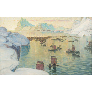 Reproduction La flotte de pêche sortant en mer. Étude du nord de la Norvège - Anna Boberg