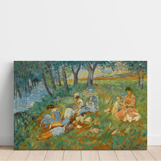 Reproduction Les Andelys, la Famille Lebasque au bord de l'eau - Henri Lebasque
