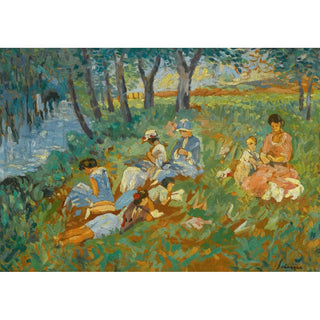 Reproduction Les Andelys, la Famille Lebasque au bord de l'eau - Henri Lebasque