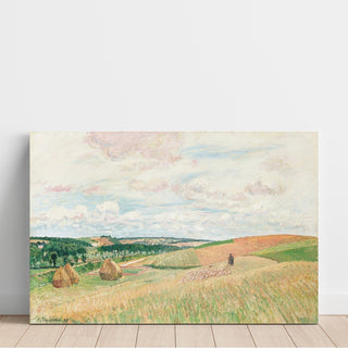 Reproduction Les Coteaux de Thierceville, Meules, Berger et Troupeau - Camille Pissarro