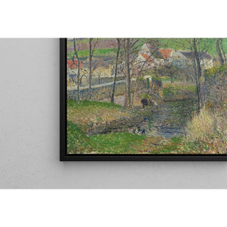 Reproduction Les rives de la Viosne à Osny par temps gris, en hiver - Camille Pissarro