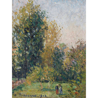 Reproduction Paysage avec Deux Personnages, Éragny, Automne - Camille Pissarro
