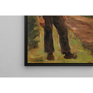 Reproduction Paysans debout sur un chemin - Max Liebermann