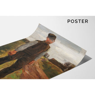 Reproduction Paysans debout sur un chemin - Max Liebermann